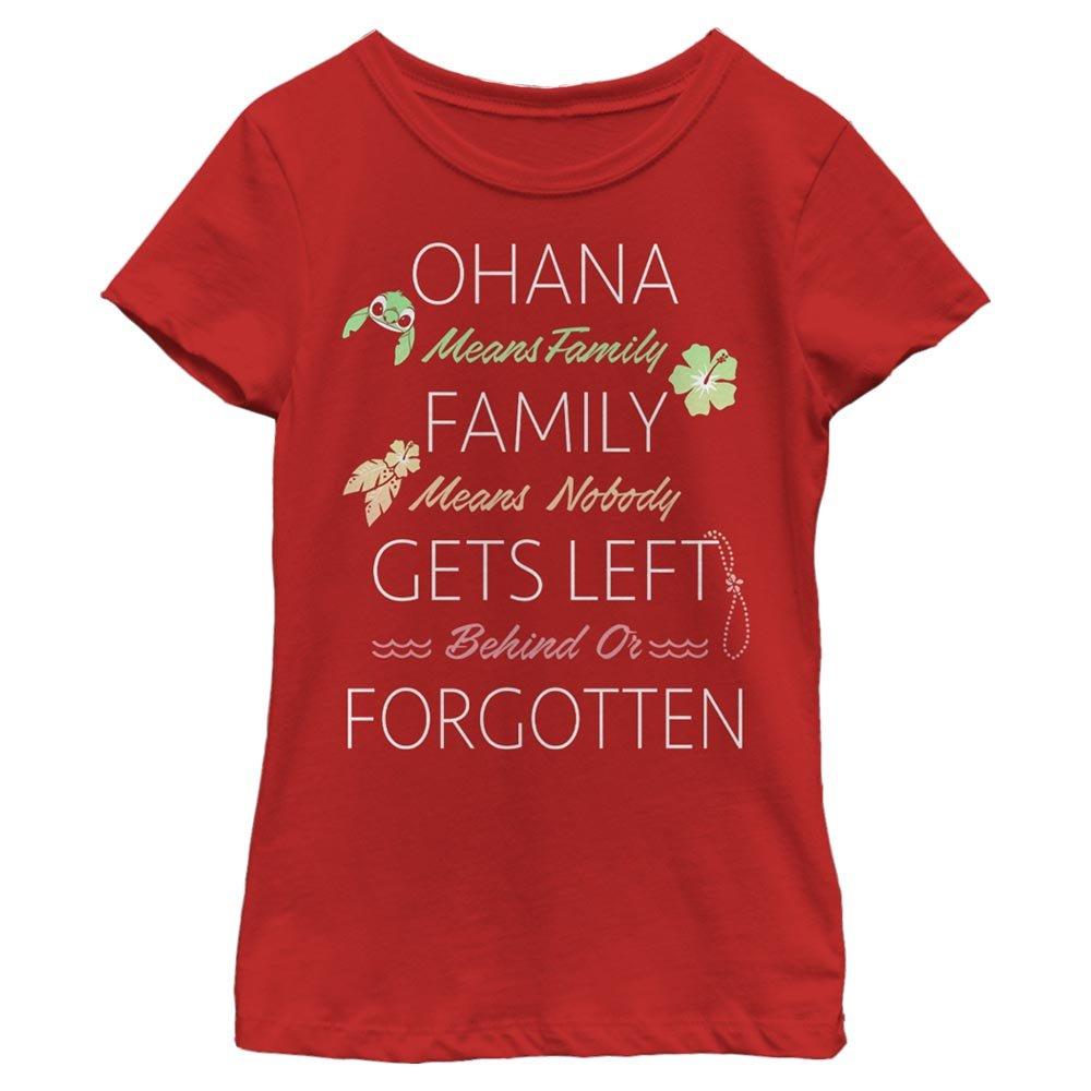 Disney Lilo And Stitch Ohana Means Family Youth Girls T-Shirt, RED, hi-res