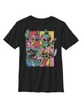 Disney Lilo And Stitch Pop Art Youth T-Shirt, BLACK, hi-res