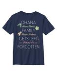 Disney Lilo And Stitch Ohana Means Family Youth T-Shirt, NAVY, hi-res