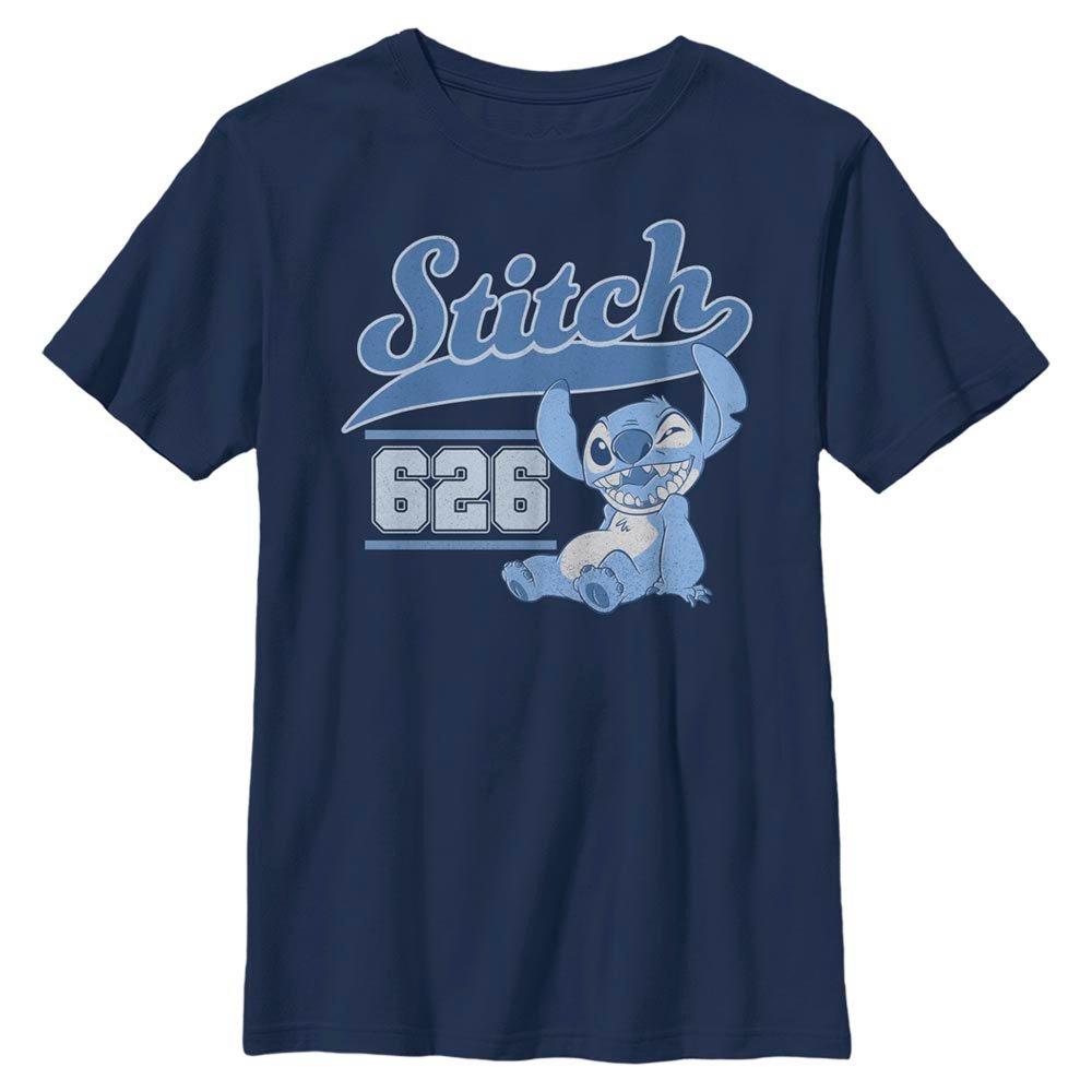 Disney Lilo And Stitch Stitch Collegiate Youth T-Shirt, NAVY, hi-res