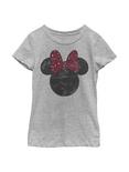 Disney Mickey Mouse Minnie Leopard Bow Youth Girls T-Shirt, ATH HTR, hi-res