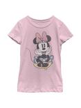 Disney Mickey Mouse Minnie Sitting Pretty Youth Girls T-Shirt, PINK, hi-res