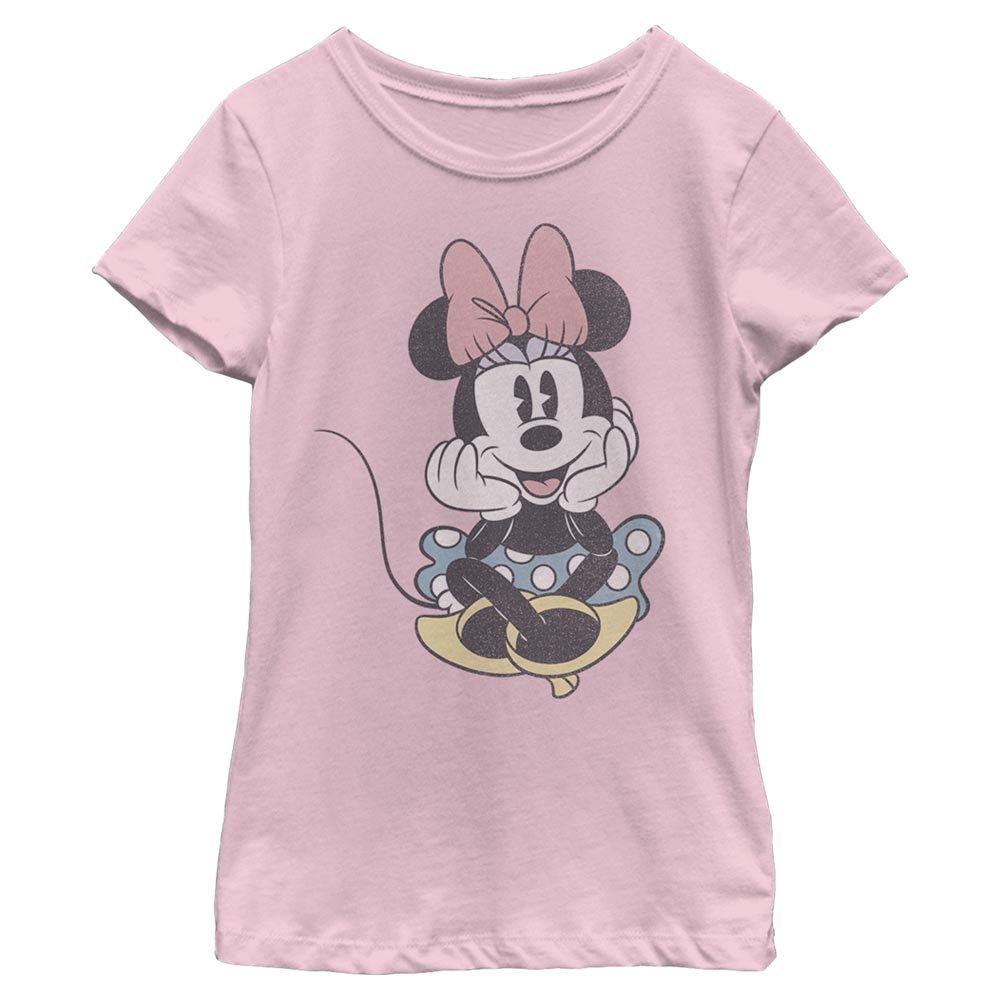 Disney Mickey Mouse Minnie Sitting Pretty Youth Girls T-Shirt, PINK, hi-res