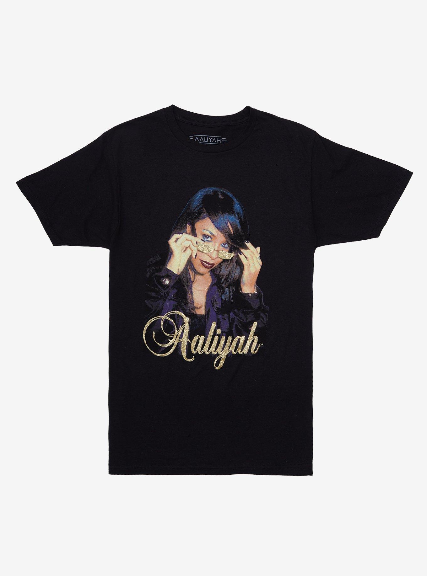 Aaliyah Gold Glitter T-shirt