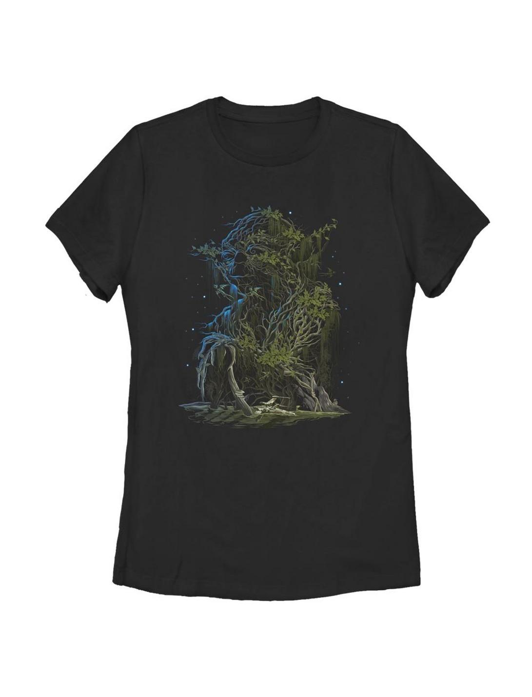 Star Wars Yoda Branches Womens T-Shirt, BLACK, hi-res