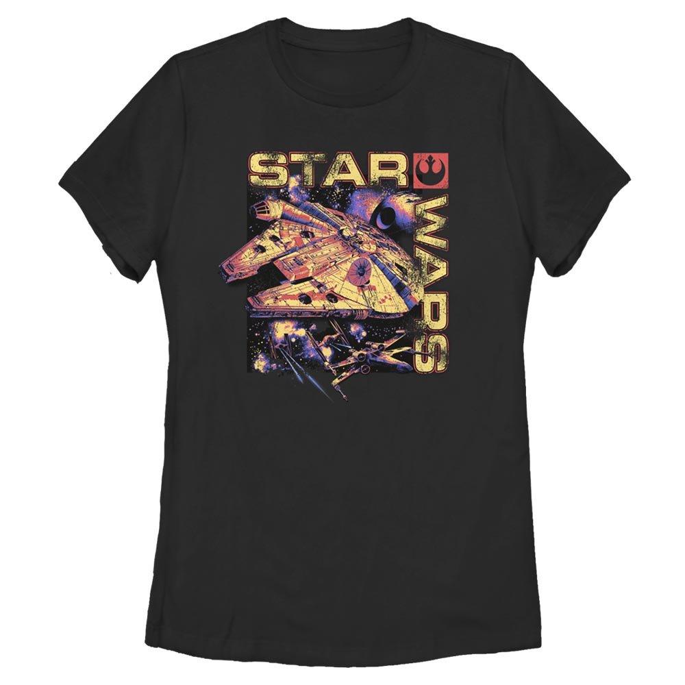 Star Wars Color Falcon Womens T-Shirt, BLACK, hi-res
