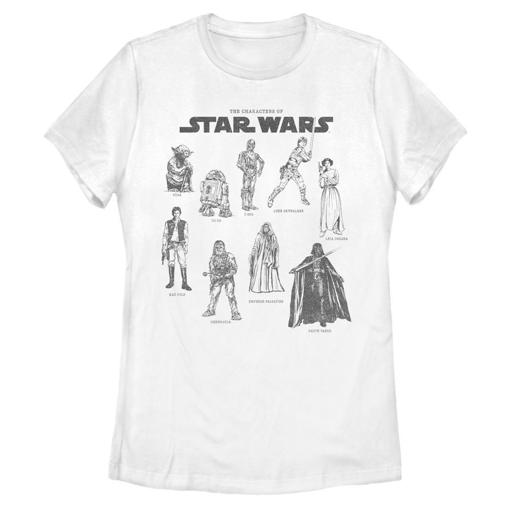 Star Wars Character Chart Womens T-Shirt, WHITE, hi-res