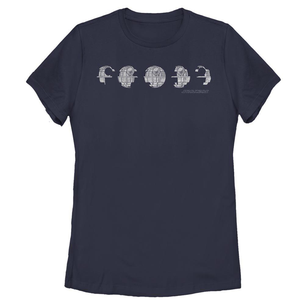 Star Wars Death Star Parts Phases Womens T-Shirt, NAVY, hi-res