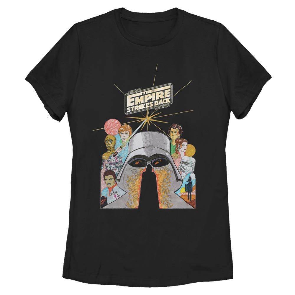 Star Wars Illustrated Strikes Back Womens T-Shirt, BLACK, hi-res