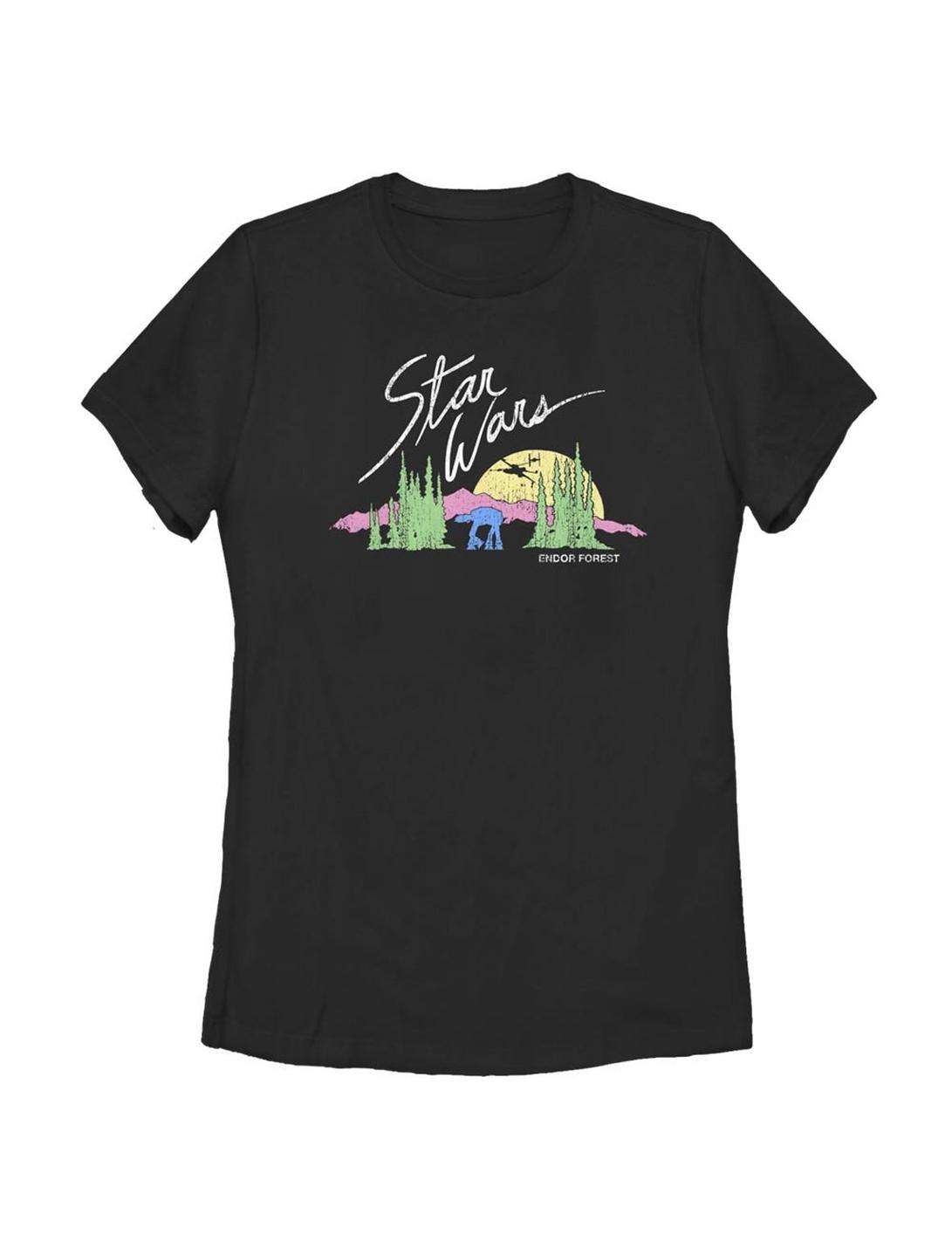 Star Wars Endor Vintage Womens T-Shirt, BLACK, hi-res