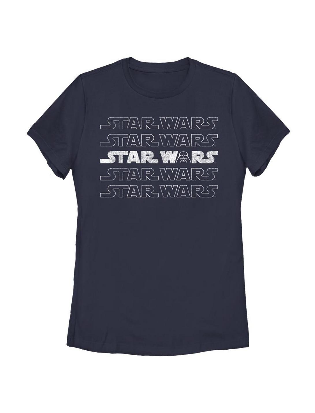 Star Wars Logo Darth Vader Womens T-Shirt, NAVY, hi-res