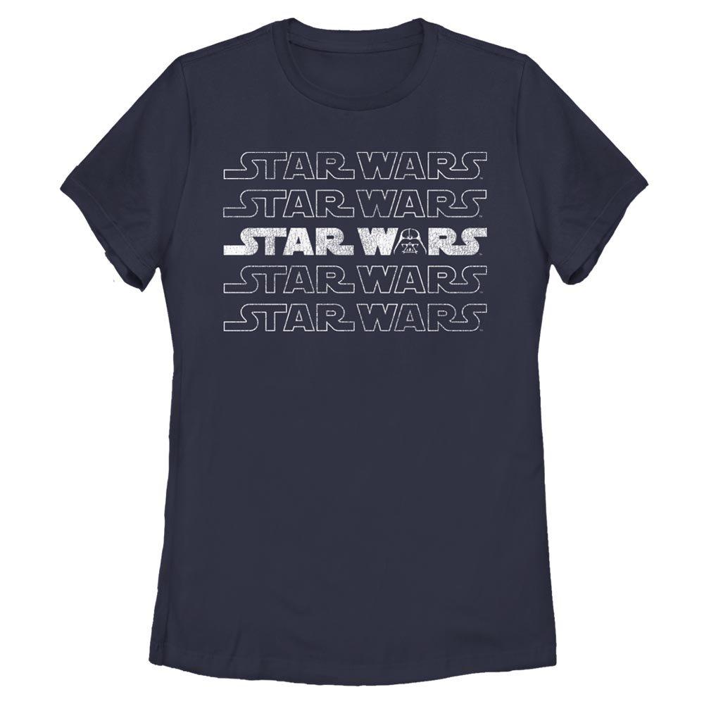 Star Wars Logo Darth Vader Womens T-Shirt, NAVY, hi-res