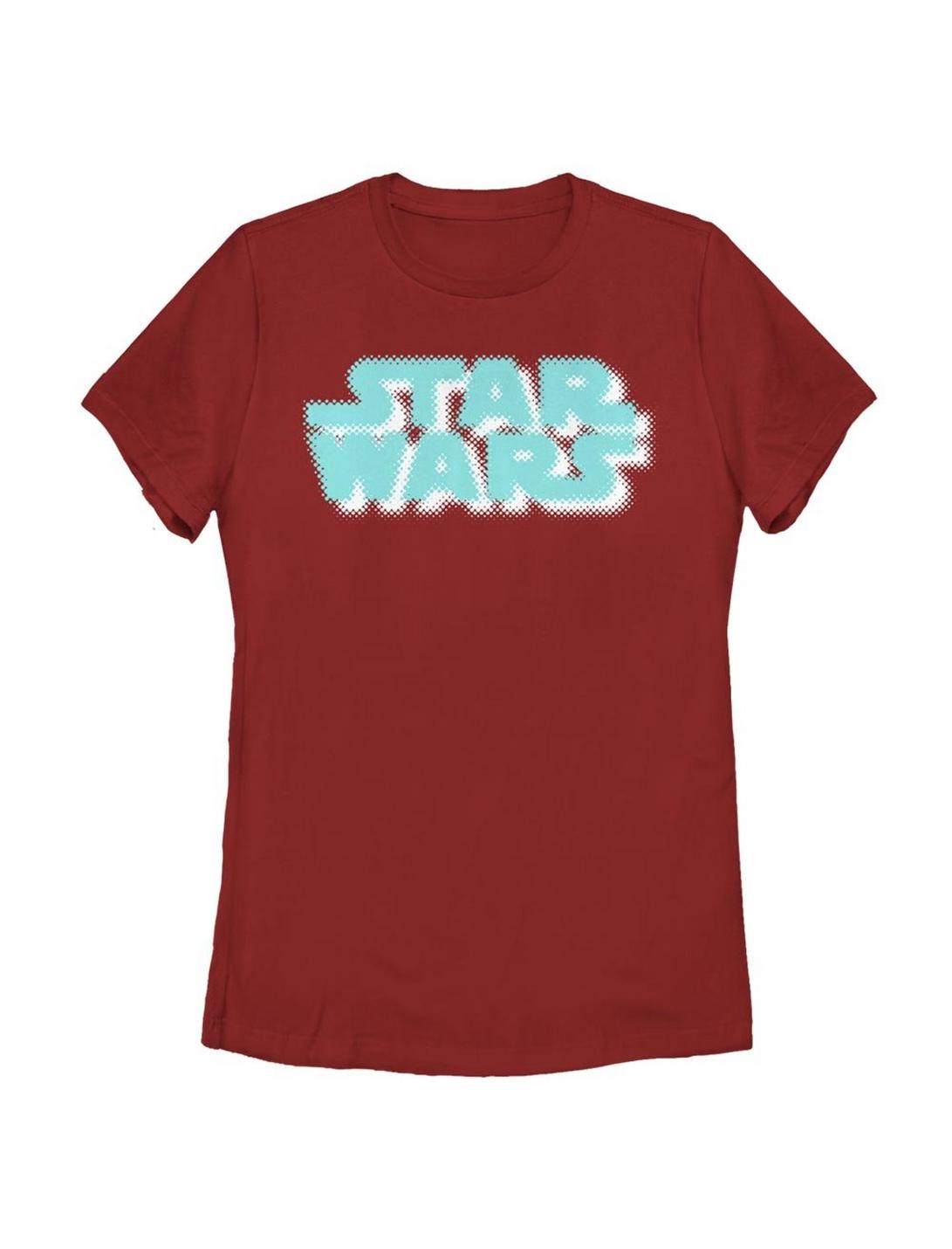 Star Wars Halftone Logo Womens T-Shirt, RED, hi-res