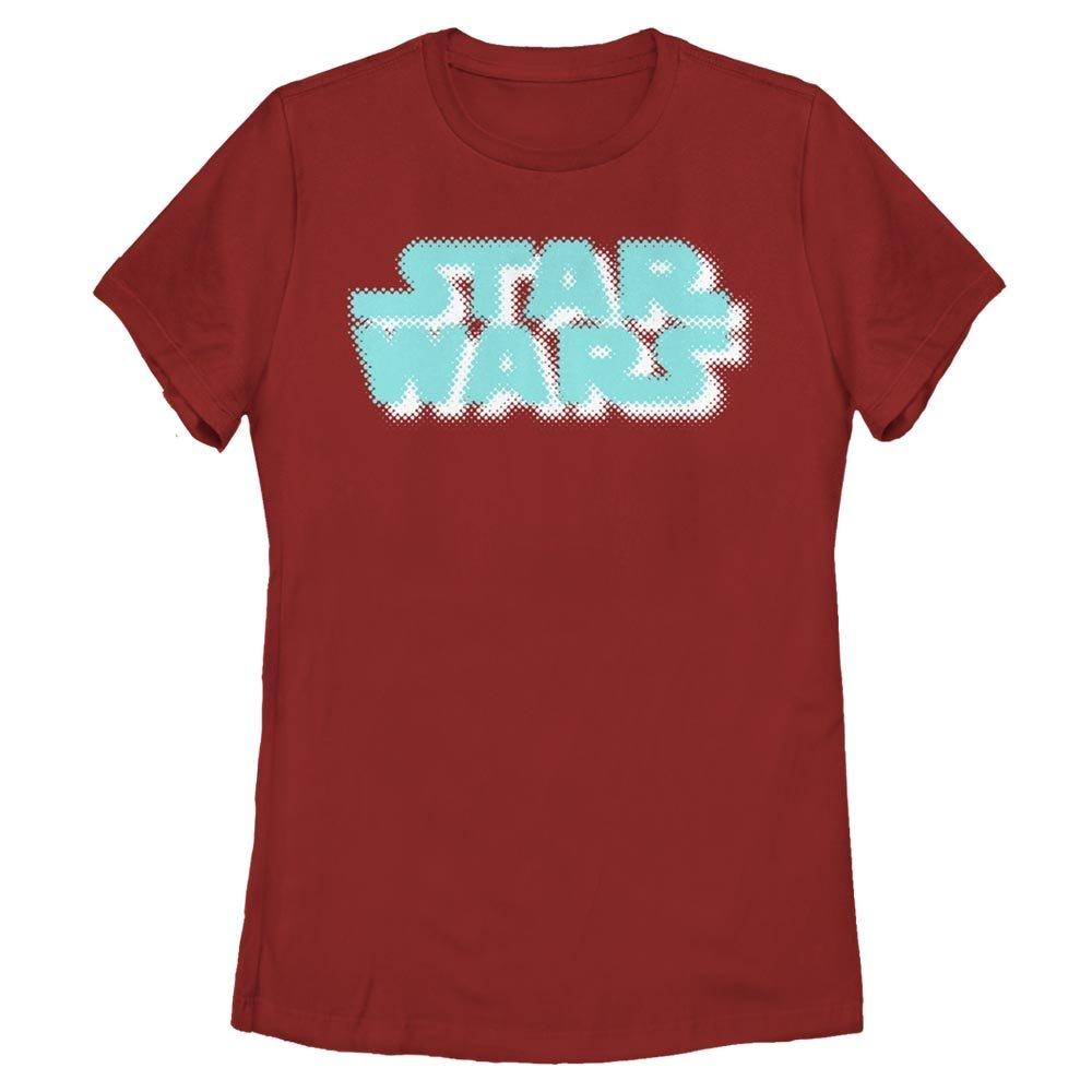 Star Wars Halftone Logo Womens T-Shirt, RED, hi-res