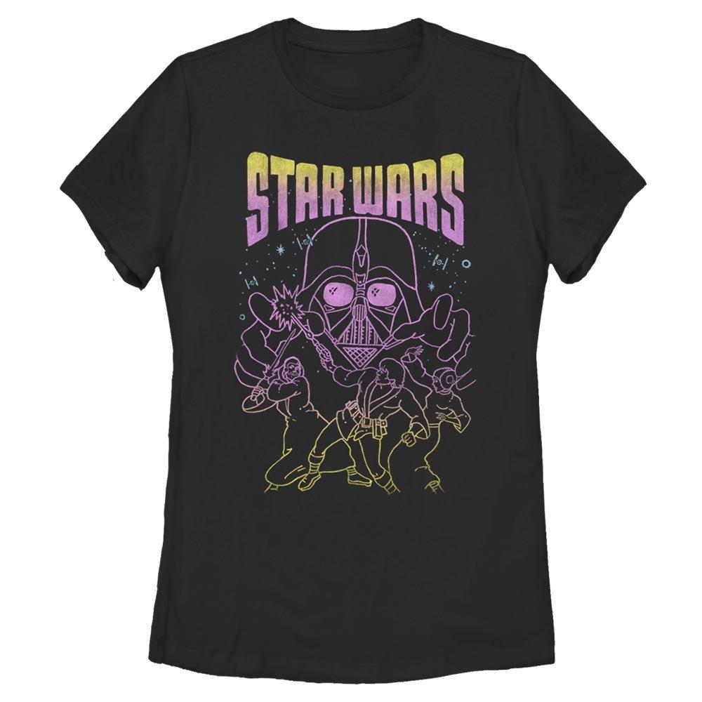 Star Wars Neon Vintage Womens T-Shirt, BLACK, hi-res