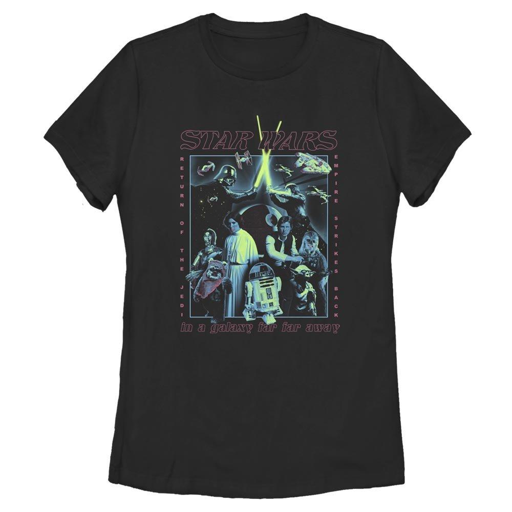 Star Wars Poster Glow Womens T-Shirt, BLACK, hi-res