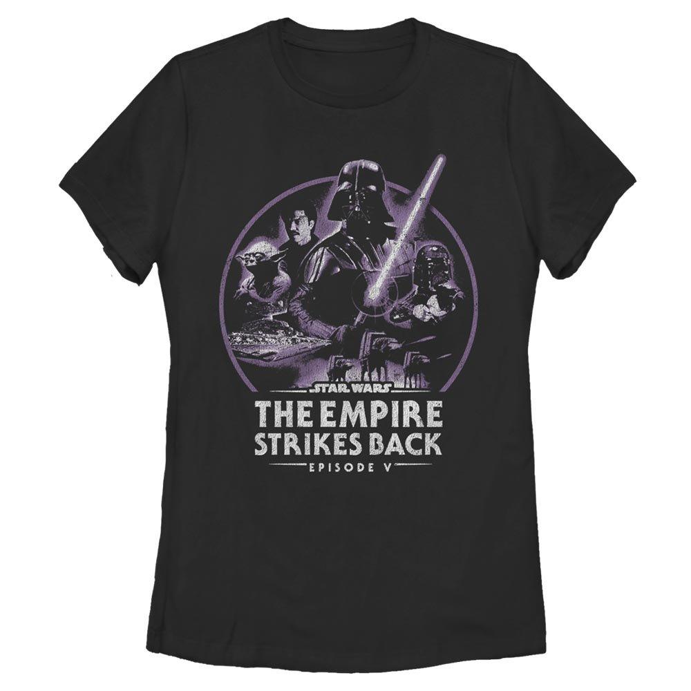 Plus Size Star Wars Episode V The Empire Strikes Back Sepia Logo Womens T-Shirt, BLACK, hi-res