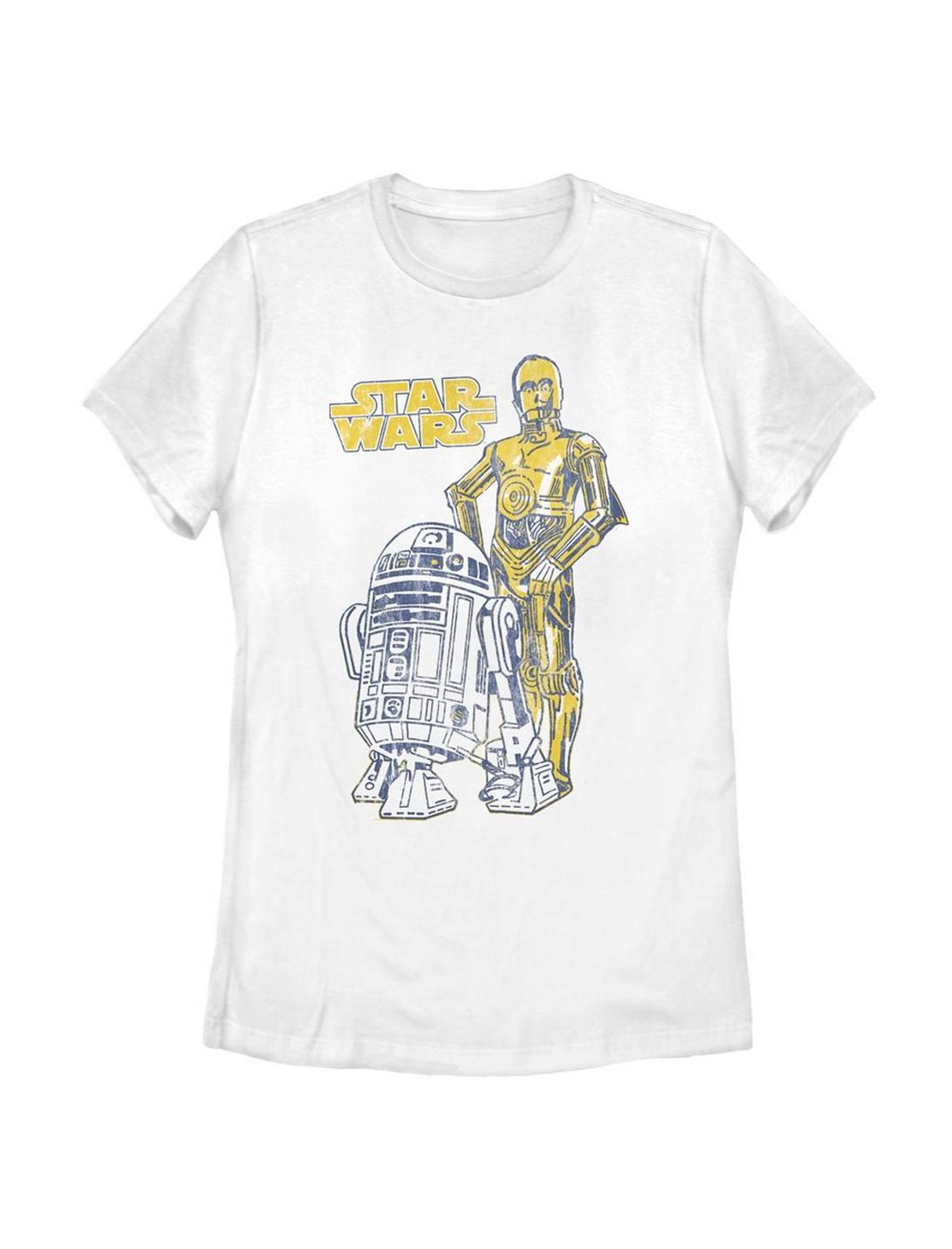 Plus Size Star Wars Oversized Droid Friends Womens T-Shirt, WHITE, hi-res