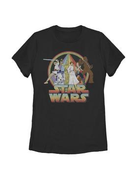 Star Wars Rainbow Logo Womens T-Shirt, , hi-res