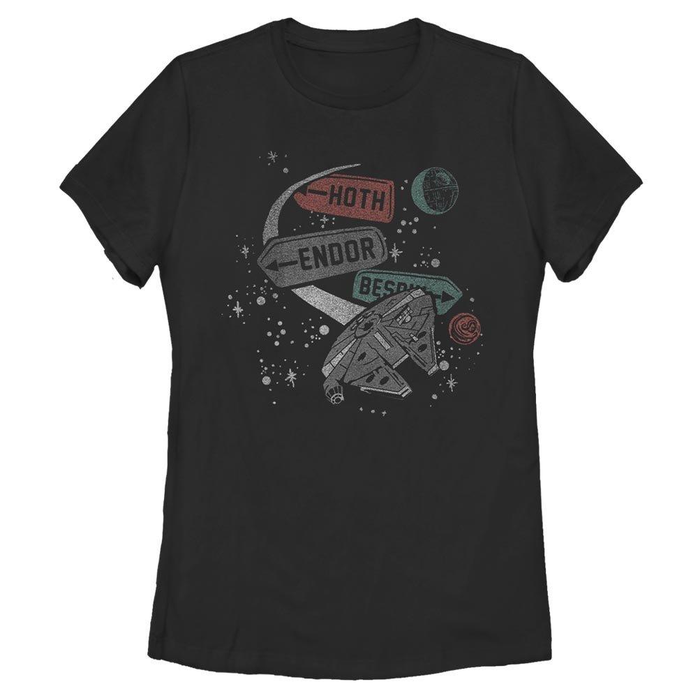 Star Wars Planet Map Womens T-Shirt, BLACK, hi-res