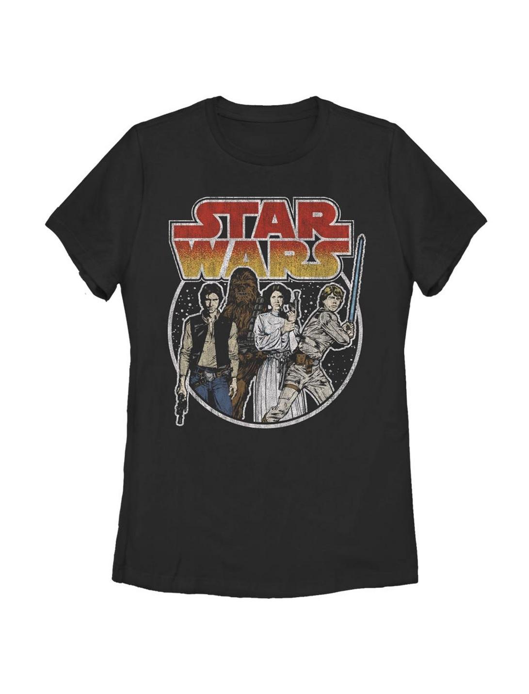 Star Wars Rebel Group Womens T-Shirt, BLACK, hi-res