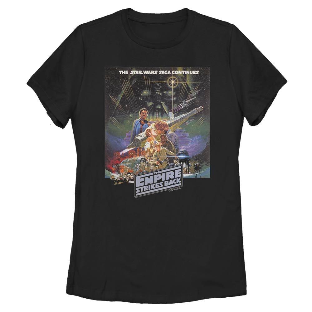 Star Wars Episode V The Empire Strikes Back Saga Continues Womens T-Shirt, BLACK, hi-res