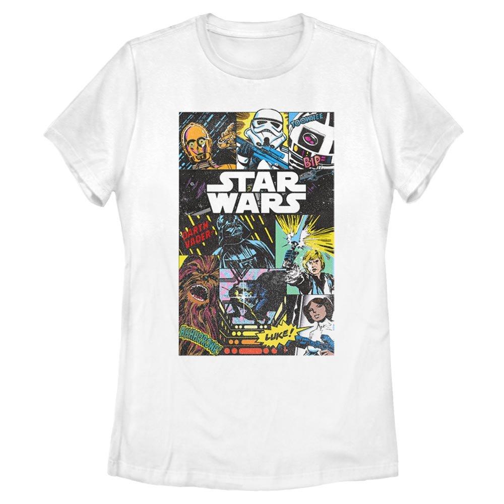 Star Wars Classic Comic Collage Womens T-Shirt, WHITE, hi-res