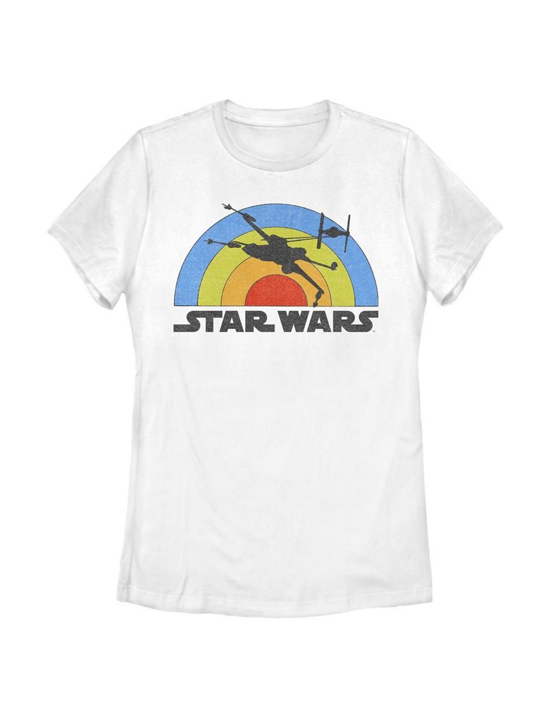 Star Wars Classic Rainbow Womens T-Shirt, WHITE, hi-res