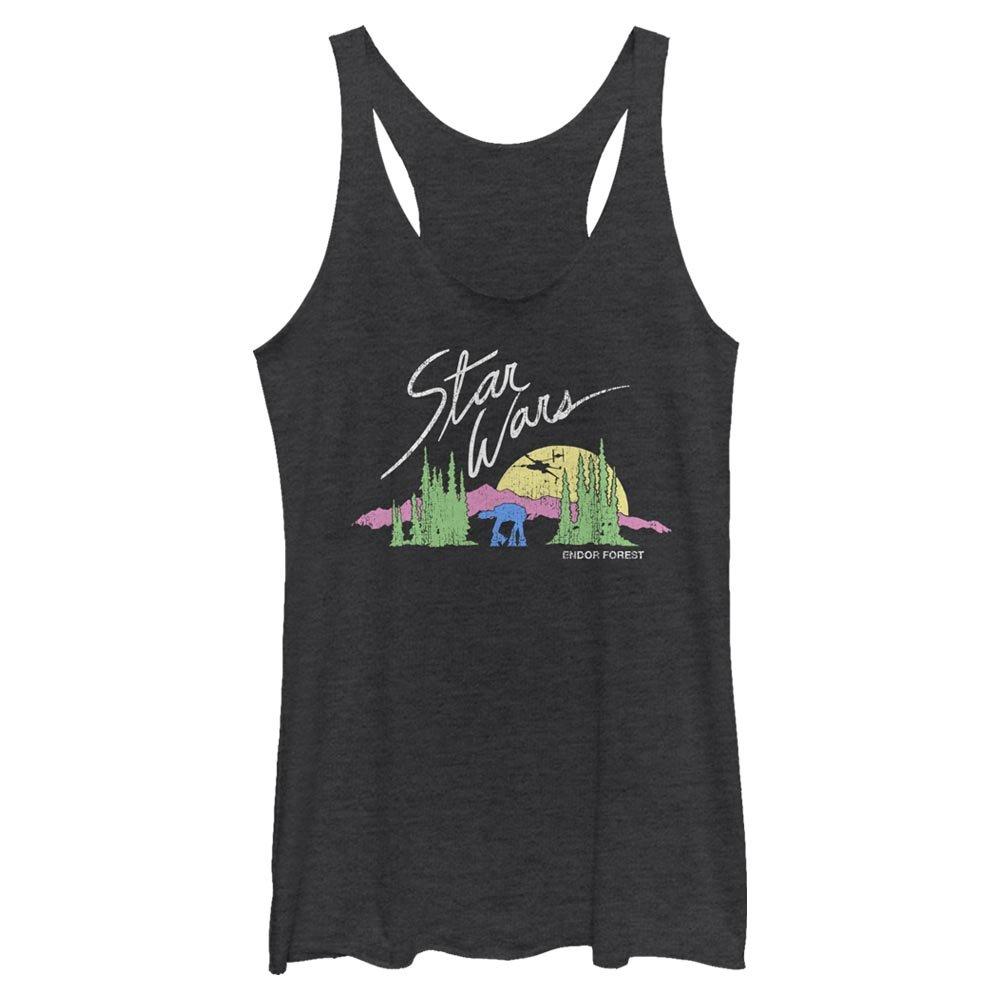 Star Wars Endor Vintage Womens Tank Top, BLK HTR, hi-res