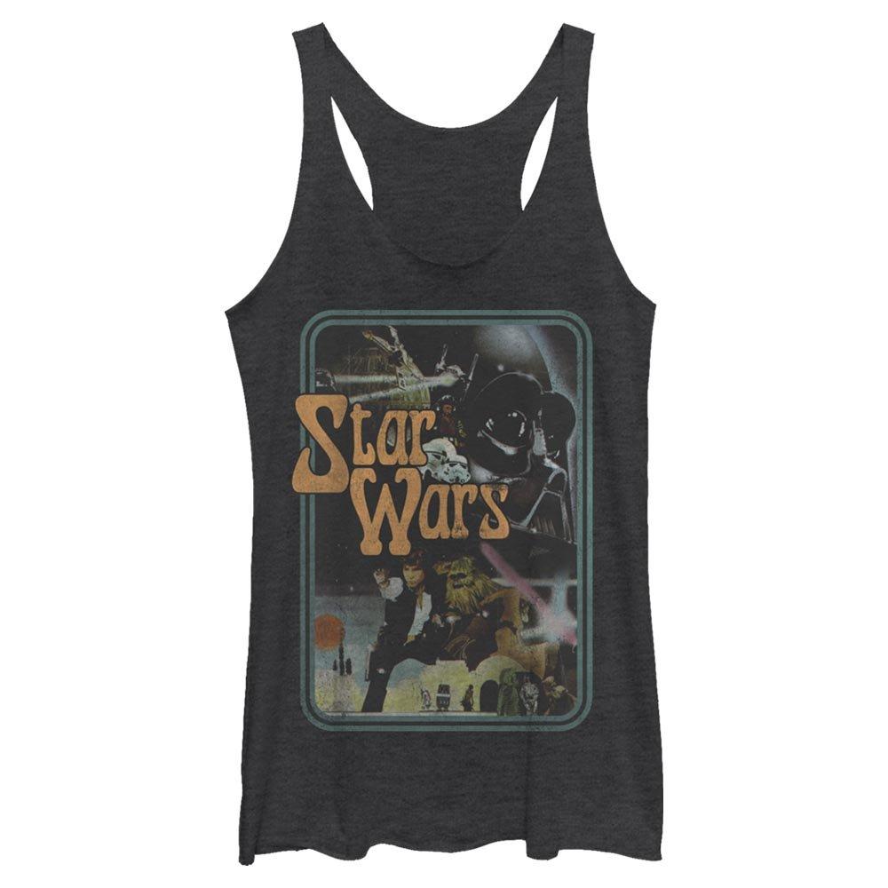 Star Wars Retro Womens Tank Top, BLK HTR, hi-res