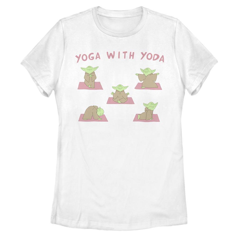 Star Wars Yoga With Yoda Womens T-Shirt, WHITE, hi-res