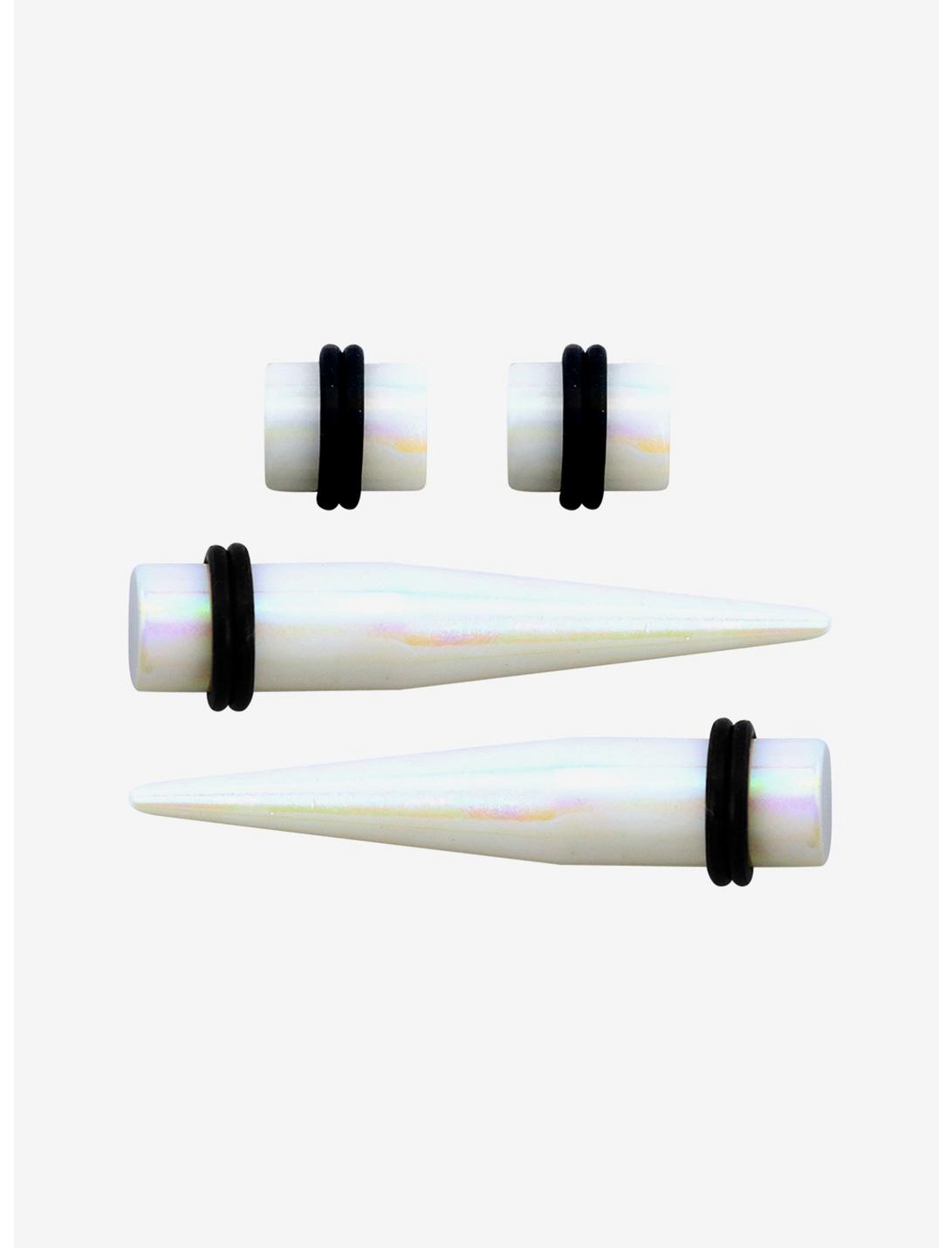 Acrylic White Opal Taper & Plug 4 Pack, MULTI, hi-res