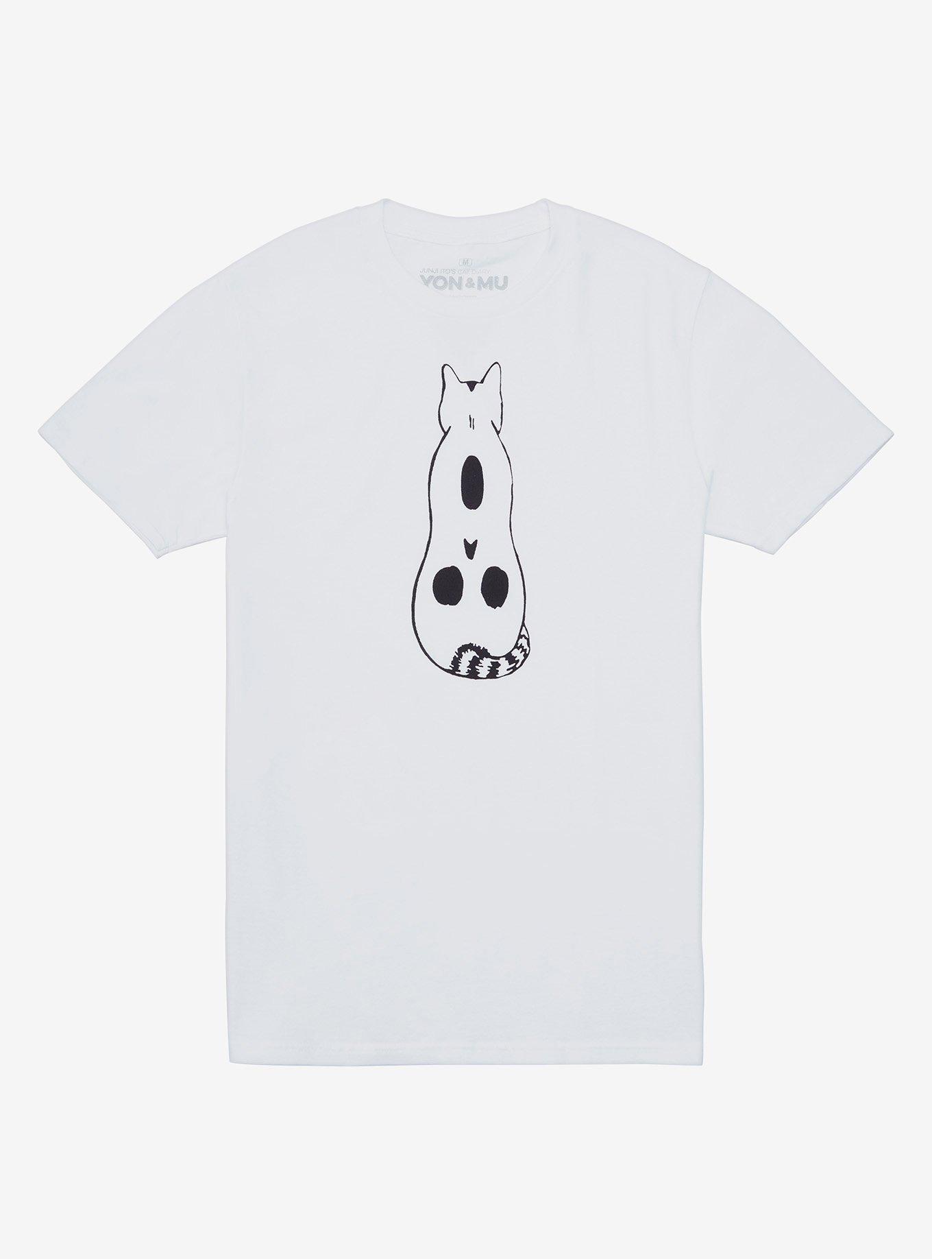 Junji Ito's Cat Diary: Yon & Mu Yon Back T-Shirt, WHITE, hi-res