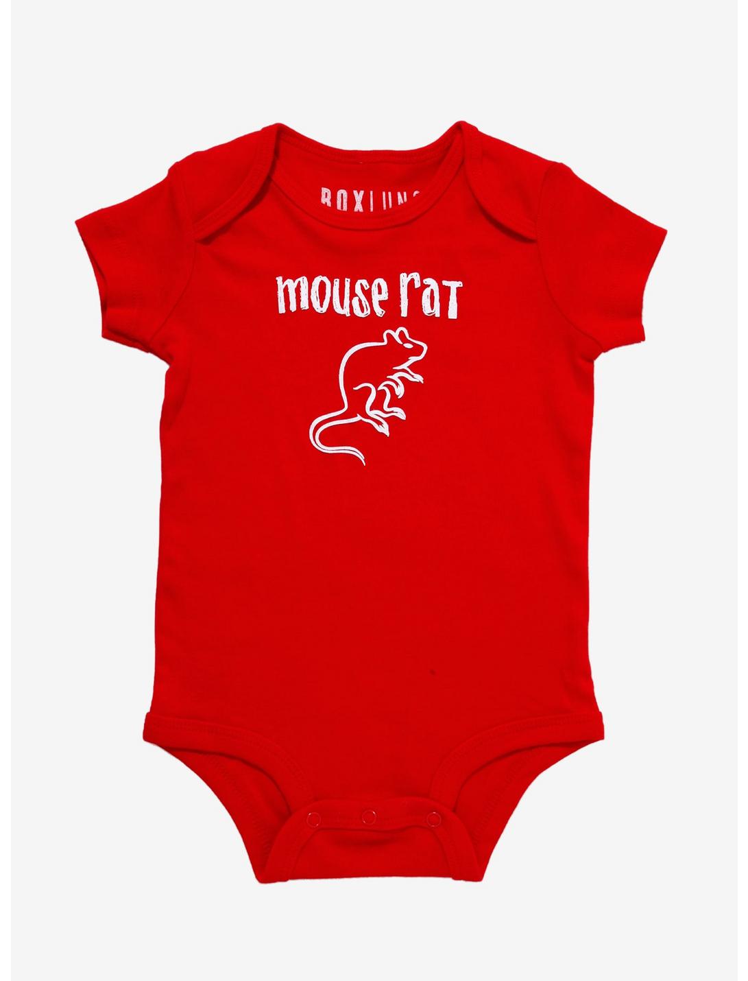 Parks and Recreation Mouse Rat Infant One-Piece - BoxLunch Exclusive, DARK RED, hi-res