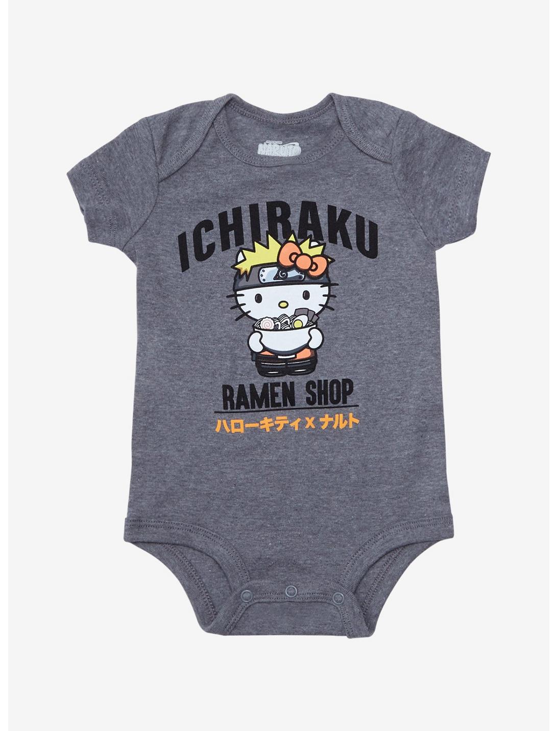 Naruto Shippuden x Hello Kitty and Friends Ichiraku Ramen Shop Infant One-Piece - BoxLunch Exclusive, DARK GREY, hi-res