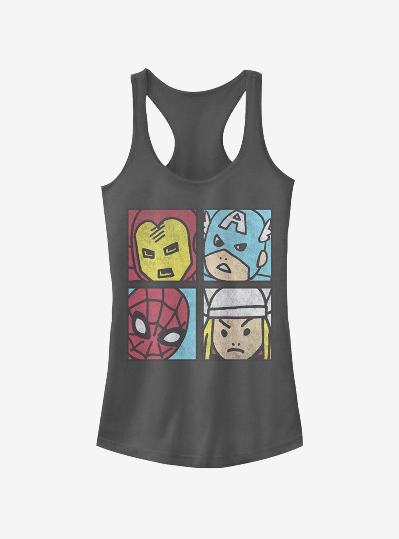 Marvel Avengers Pop Squares Girls Tank, CHARCOAL, hi-res