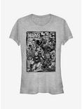 Marvel Avengers Group Fighters Girls T-Shirt, ATH HTR, hi-res