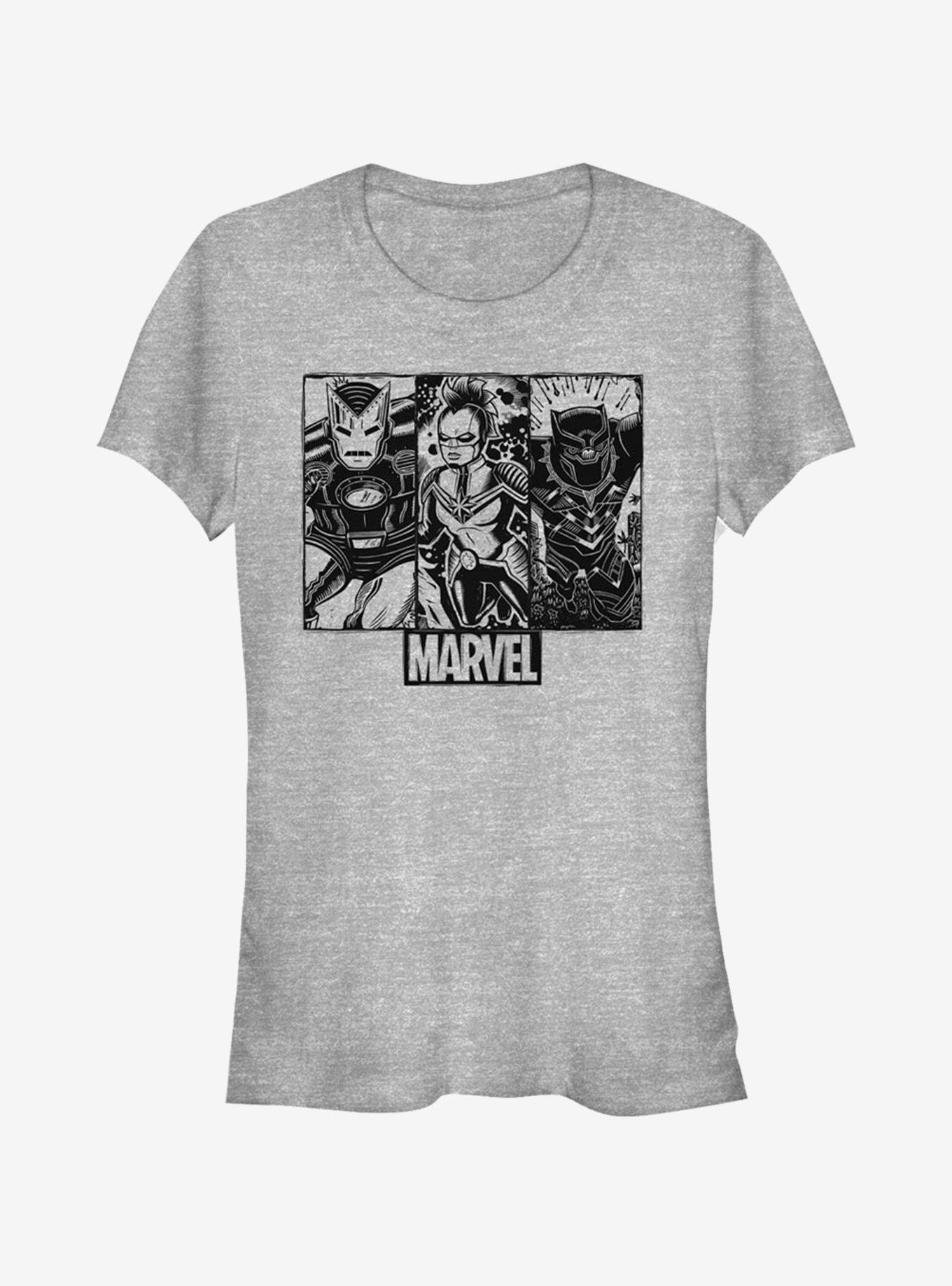 Marvel Avengers Trio Panels Girls T-Shirt, ATH HTR, hi-res