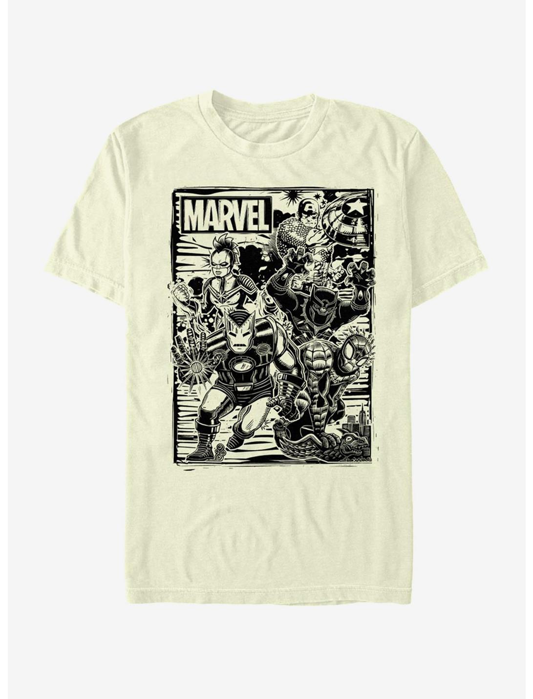Marvel Avengers Group Fighters T-Shirt, NATURAL, hi-res