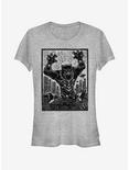 Marvel Black Panther Stencil Girls T-Shirt, ATH HTR, hi-res