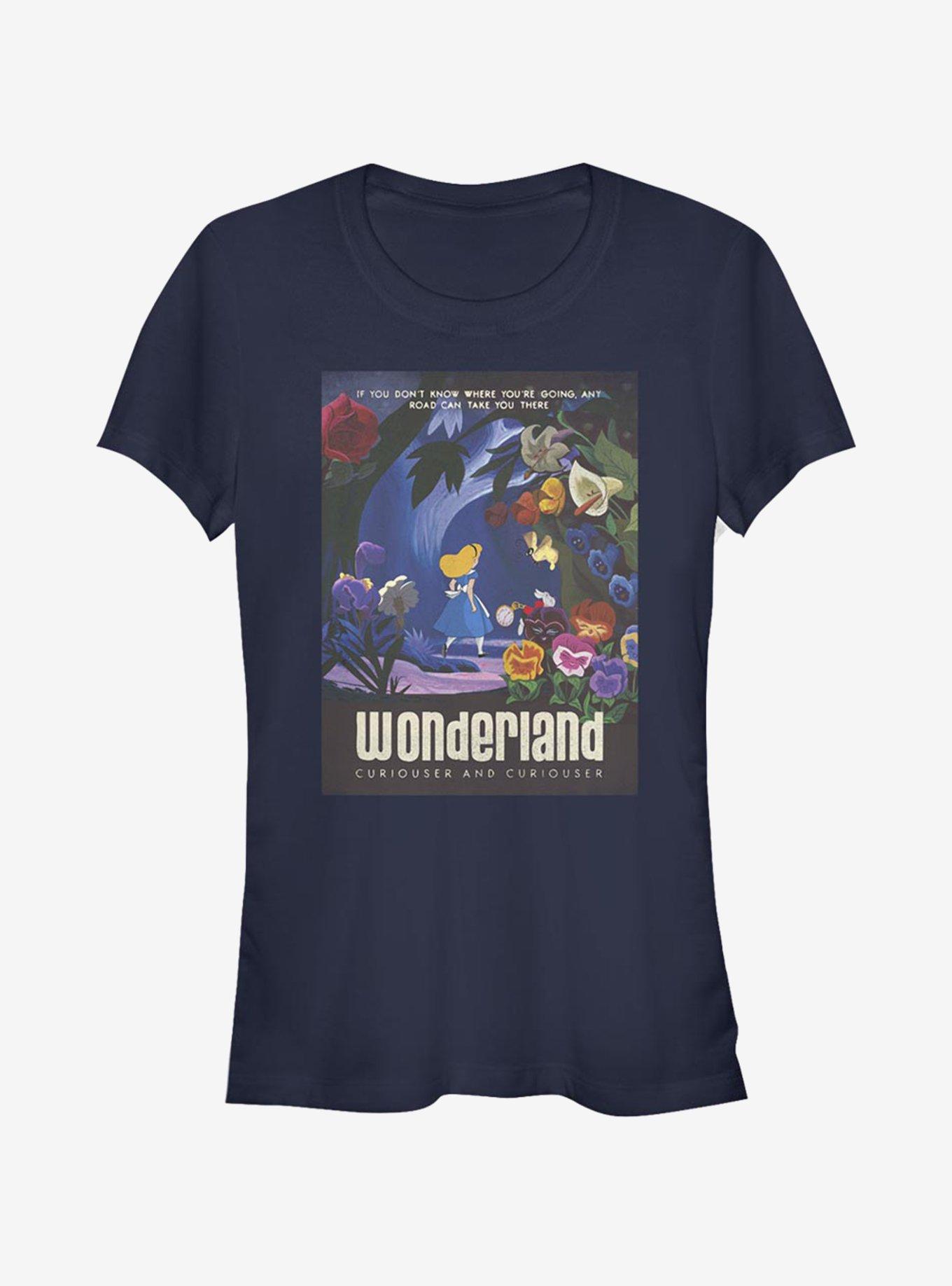 Disney Alice In Wonderland Curiouser Girls T-Shirt, NAVY, hi-res