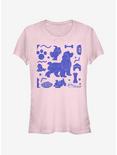 Disney Lady And The Tramp Figures Girls T-Shirt, LIGHT PINK, hi-res