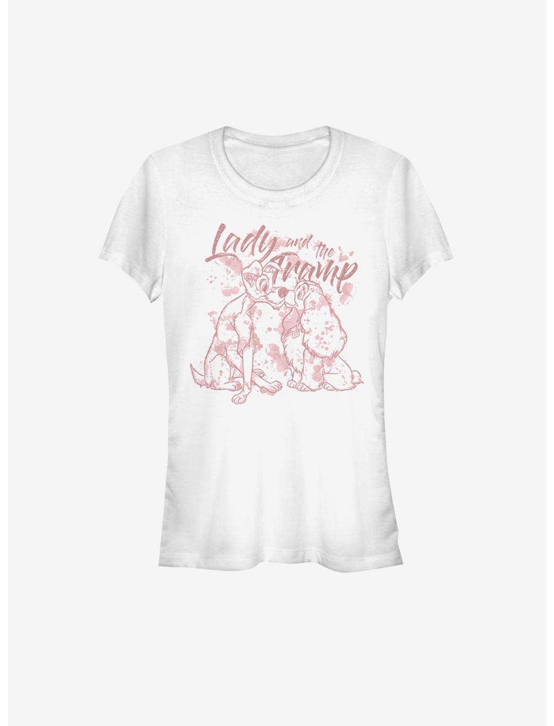 Disney Lady And The Tramp Lady Tramp Lineart Girls T-Shirt, WHITE, hi-res