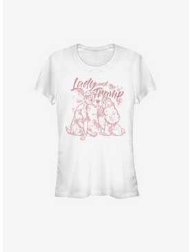 Disney Lady And The Tramp Lady Tramp Lineart Girls T-Shirt, , hi-res