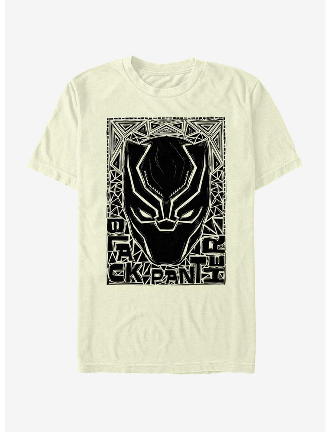 Marvel Black Panther Black Pattern Stencil T-Shirt, NATURAL, hi-res