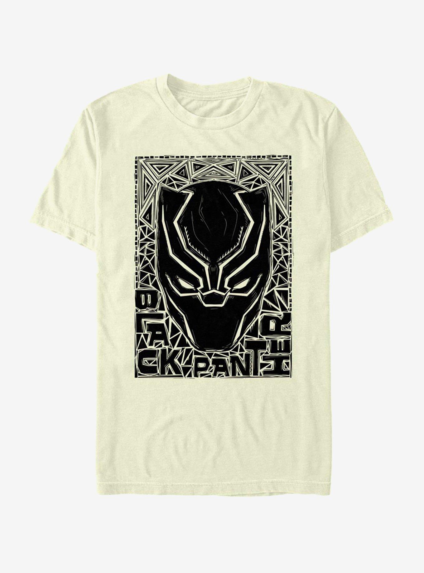 Marvel Black Panther Black Pattern Stencil T-Shirt, , hi-res