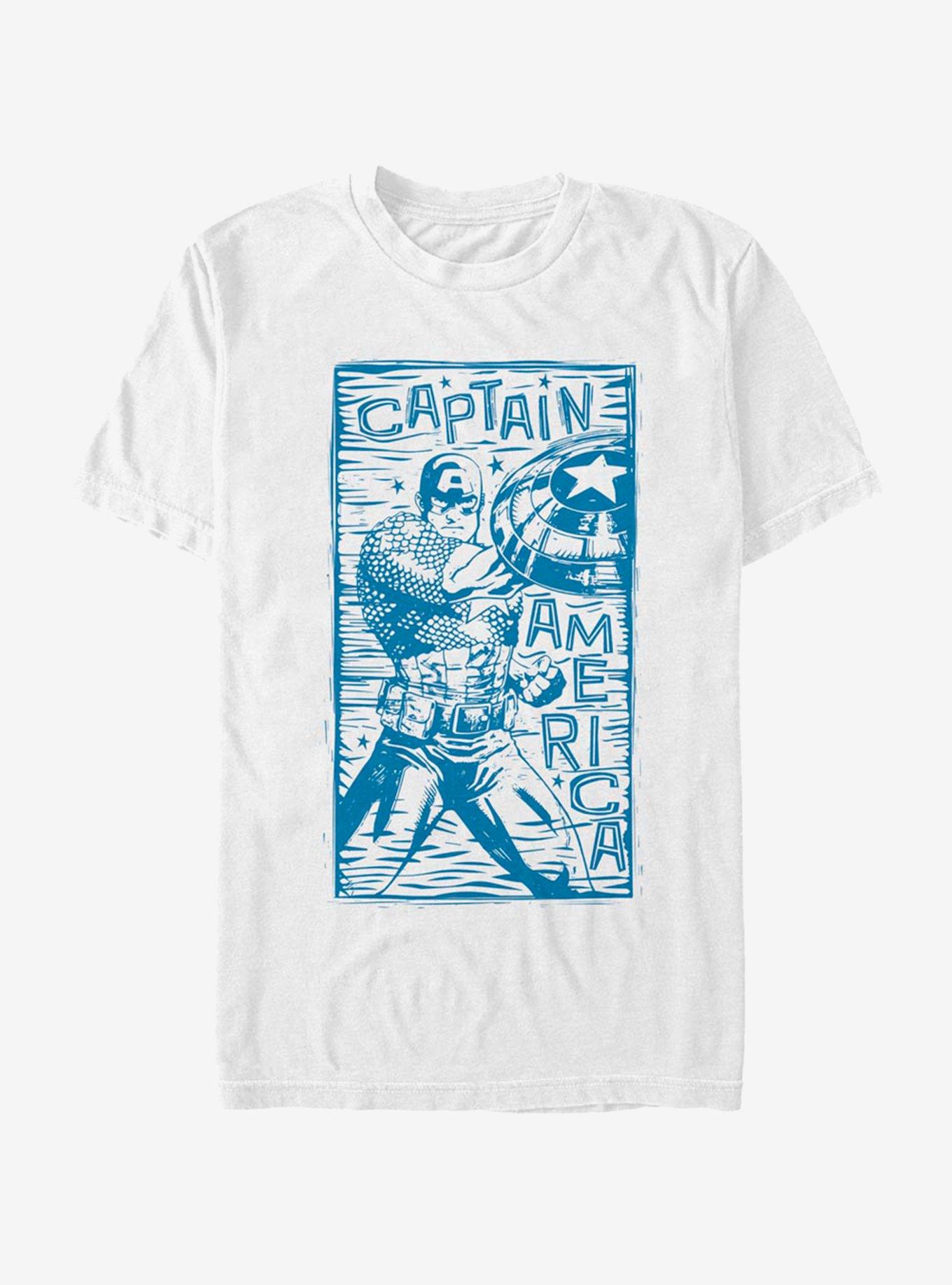 Marvel Captain America Stencil T-Shirt, WHITE, hi-res