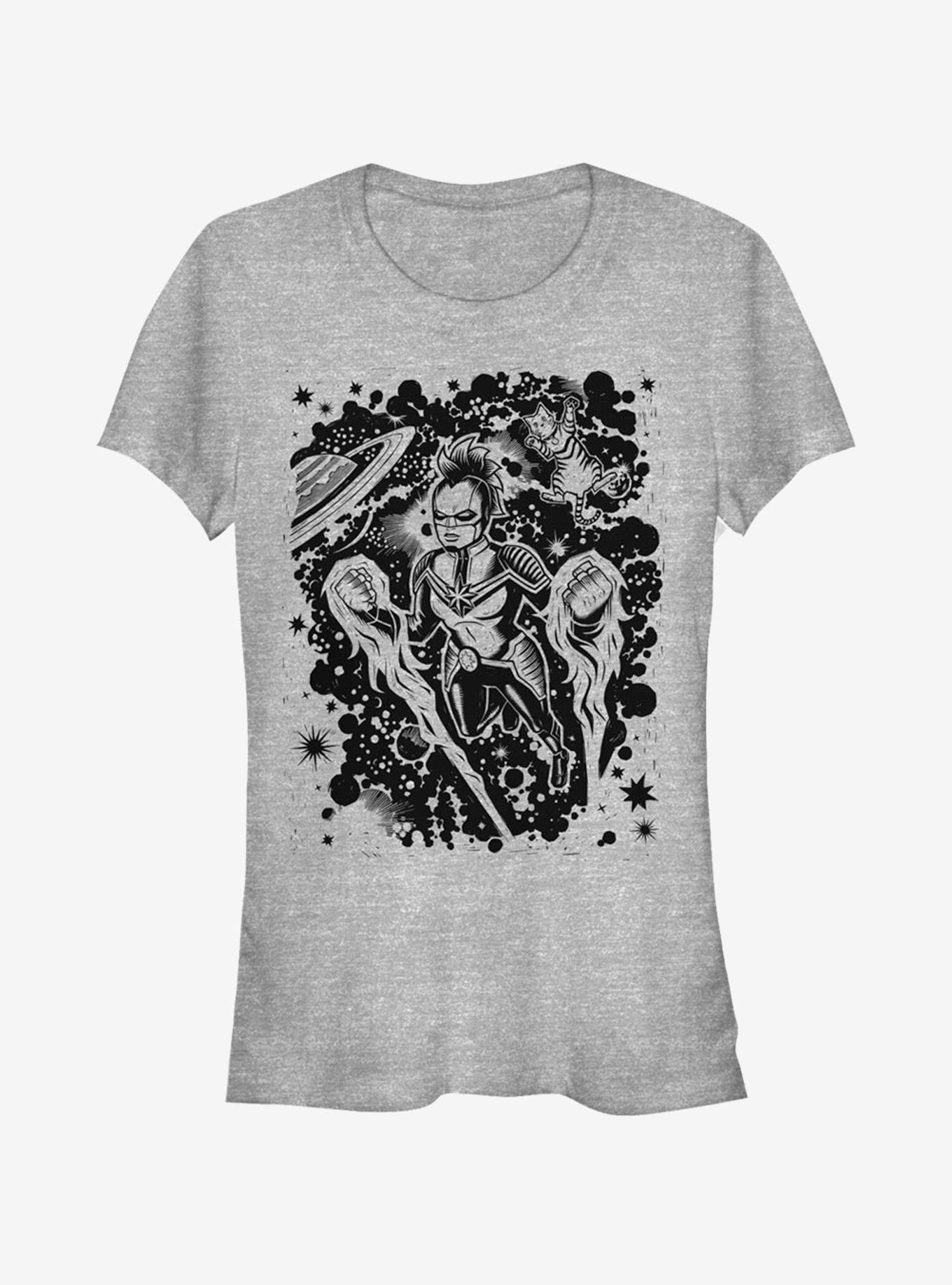 Marvel Captain Marvel Stencil Girls T-Shirt
