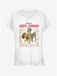 Disney Lady And The Tramp Vintage Cover Girls T-Shirt, WHITE, hi-res