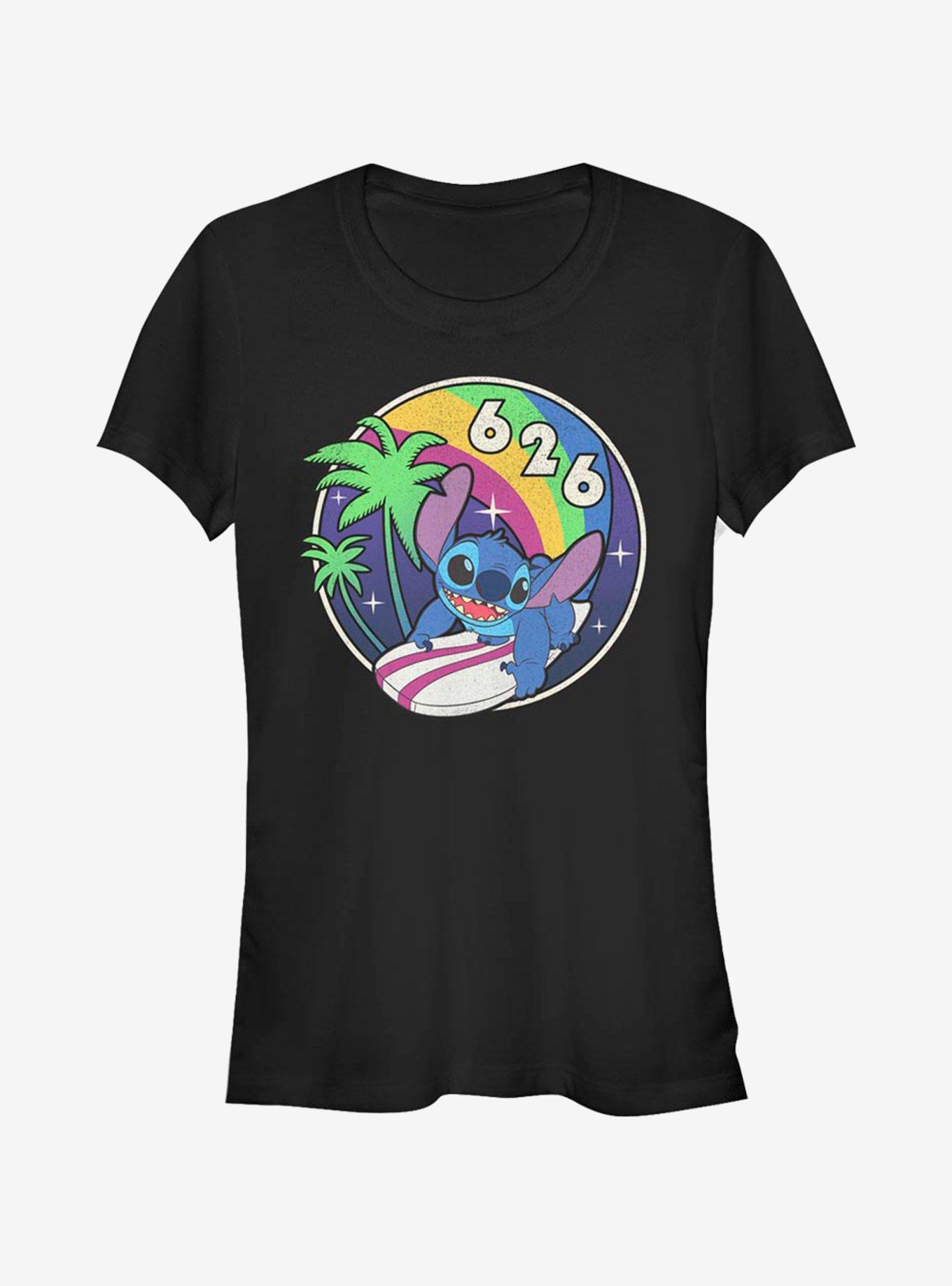 Disney Lilo & Stitch Retro Rainbow Girls T-Shirt - BLACK | Hot Topic